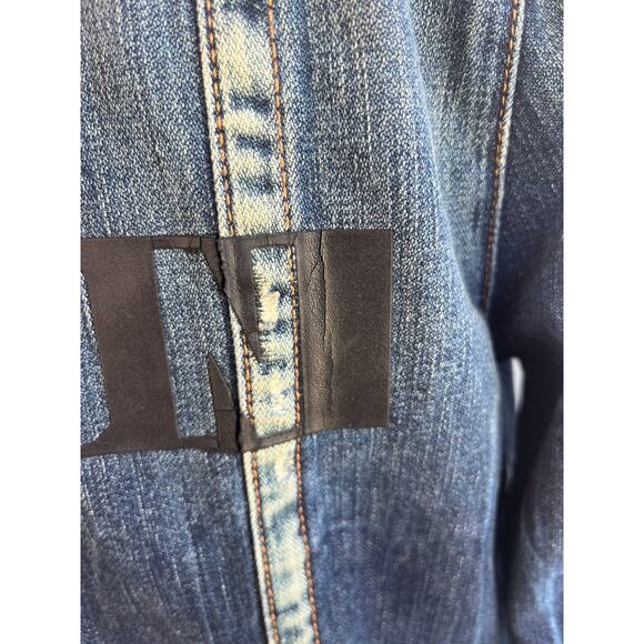 True Religion Denim Jacket Logo Mens sz L - Picture 6 of 11